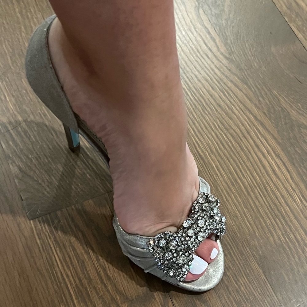 Betsy Johnson Rhinestone Bow Heels